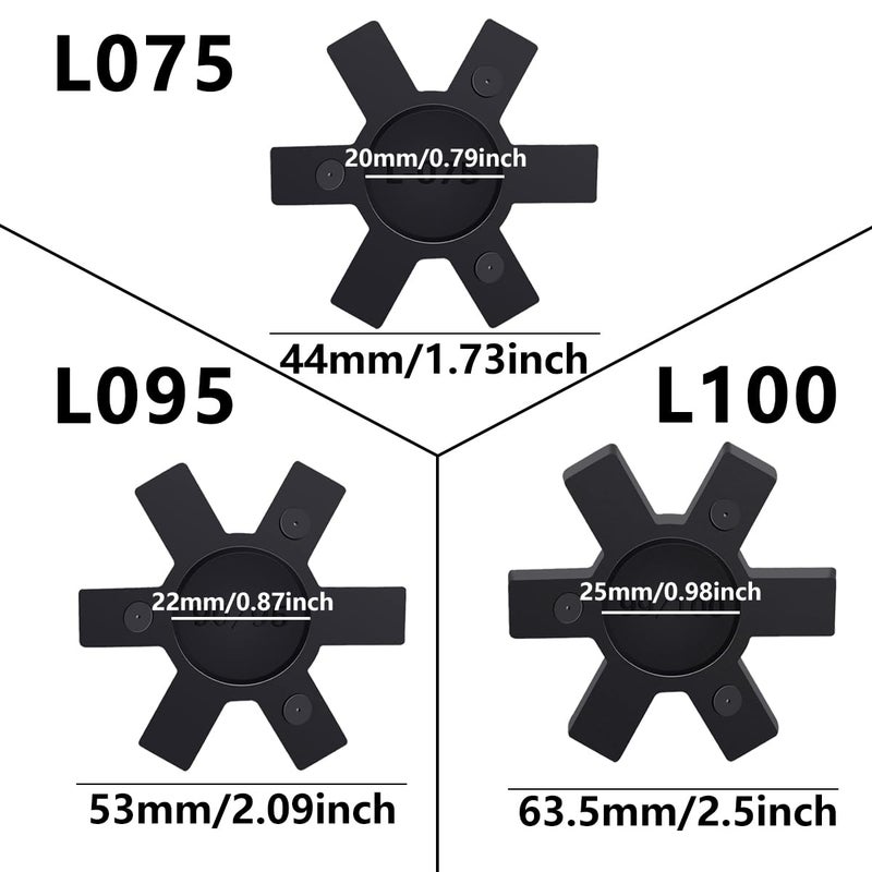 YXCCSE Flexible NBR Rubber Spider Insert Solid Spider Center Insert, Rubber Spider Insert Spider Center Insert for L Jaw Coupling L-Jaw Coupler (L075+L095+L100) - Image 5